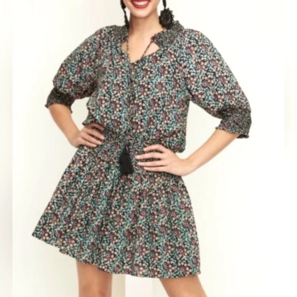 NWOT Roller Rabbit Etoiles Favela smocked moon stars cottagecore mini Dress